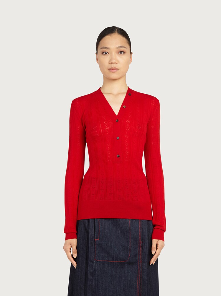 Ferragamo Ferragamo Long Sleeves V-Neck