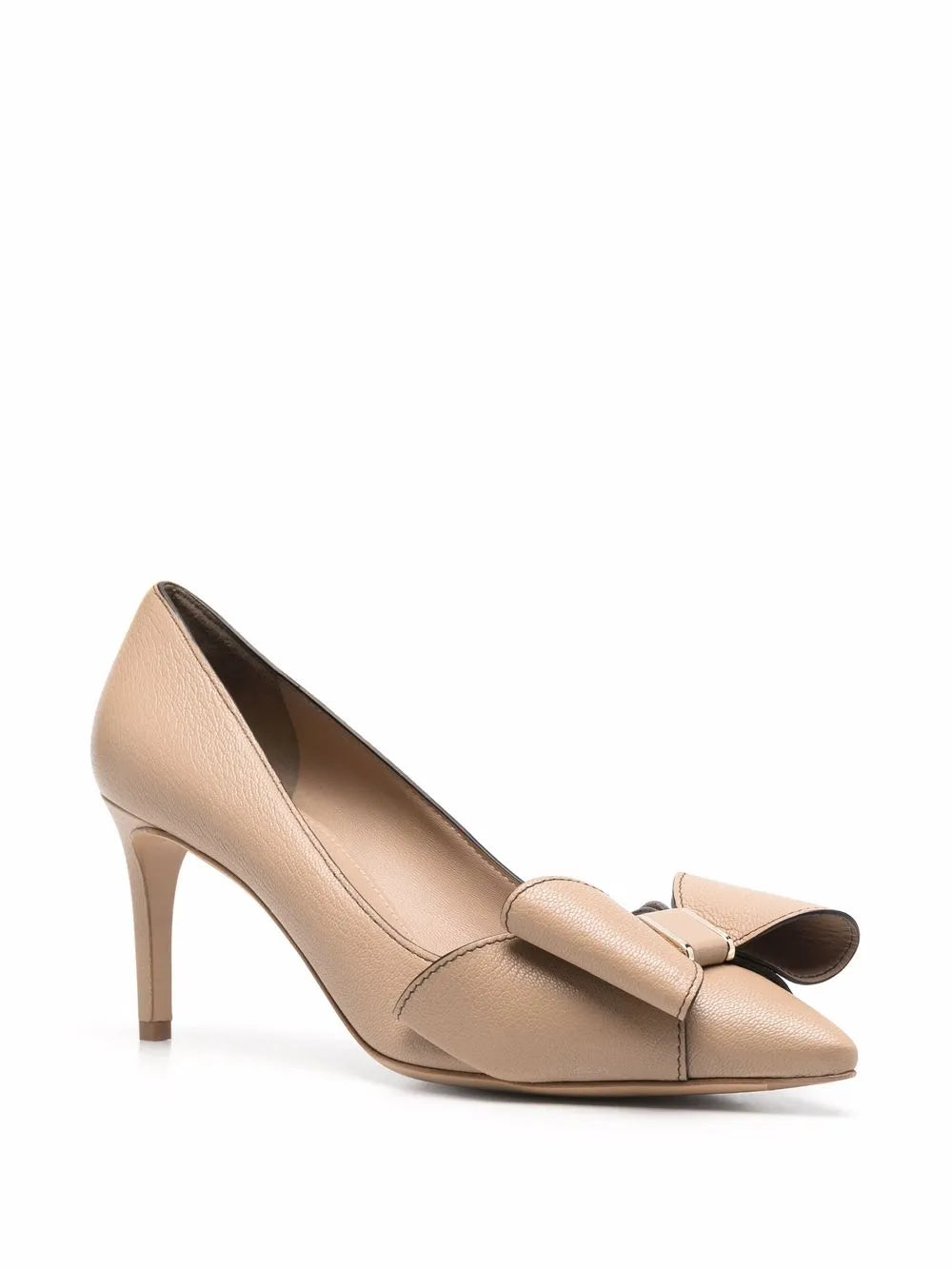 Ferragamo 80Mm Double Bow Leather Pumps