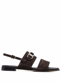 Ferragamo Gancini-Plaque Suede Sandals