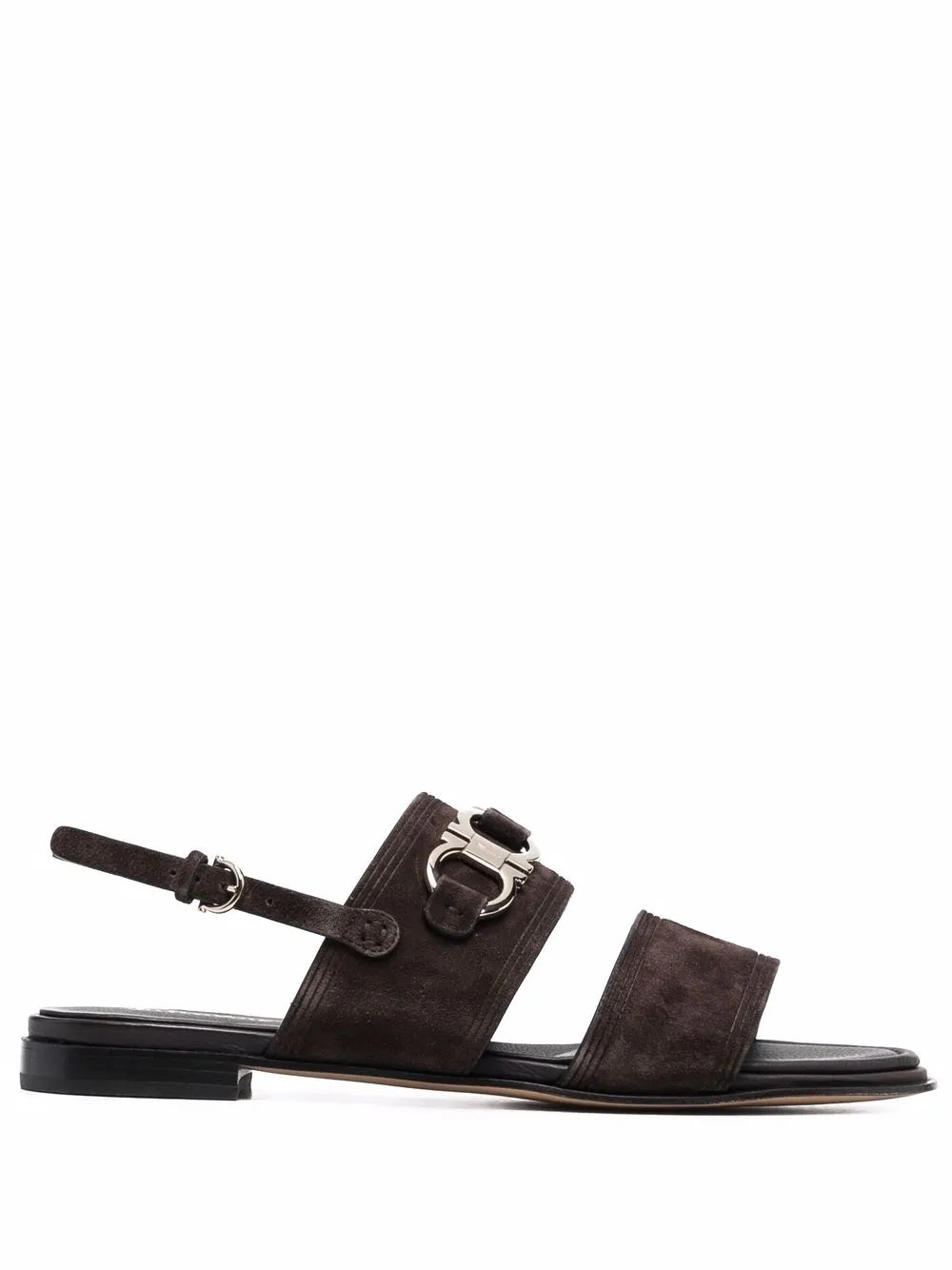 Ferragamo Gancini-Plaque Suede Sandals