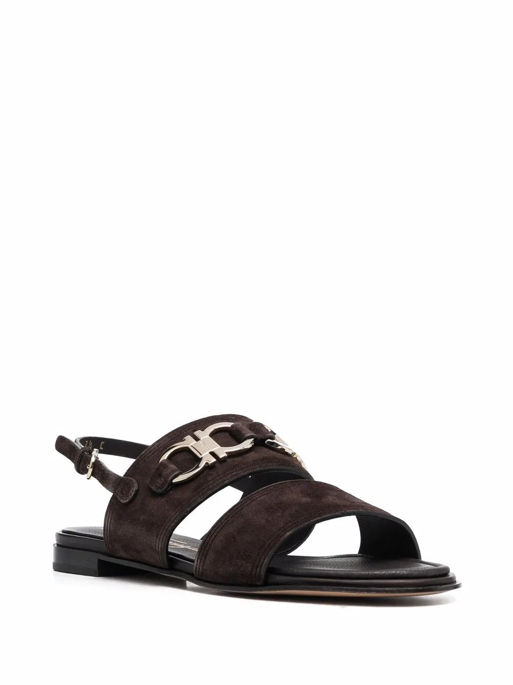 Ferragamo Gancini-Plaque Suede Sandals