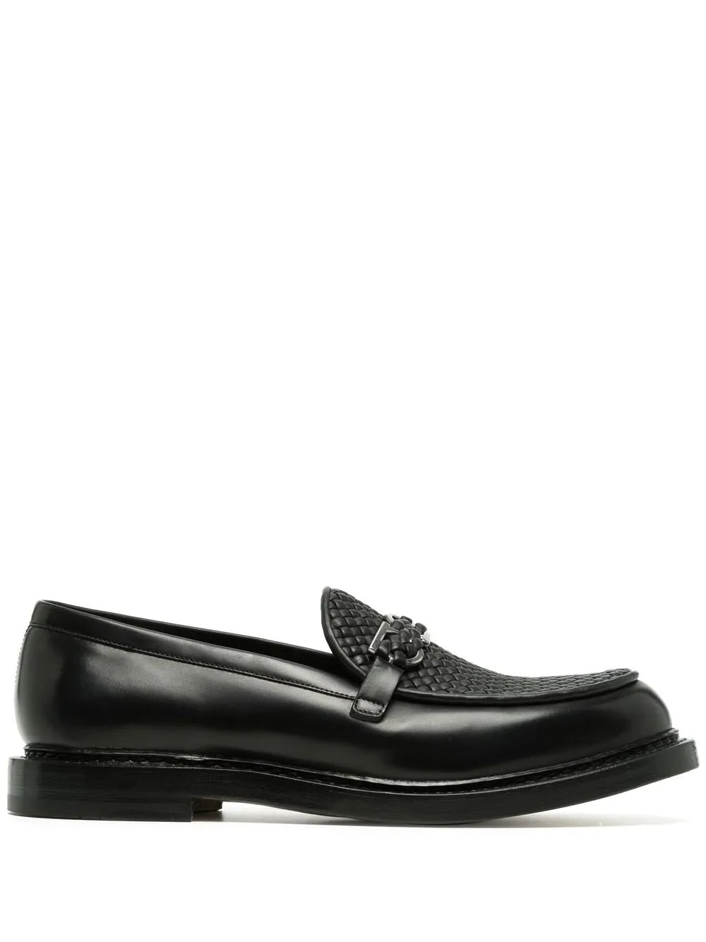 Ferragamo Gancini-Plaque Leather Loafers