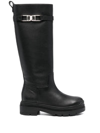 Ferragamo Vara Chain Knee-High Boots