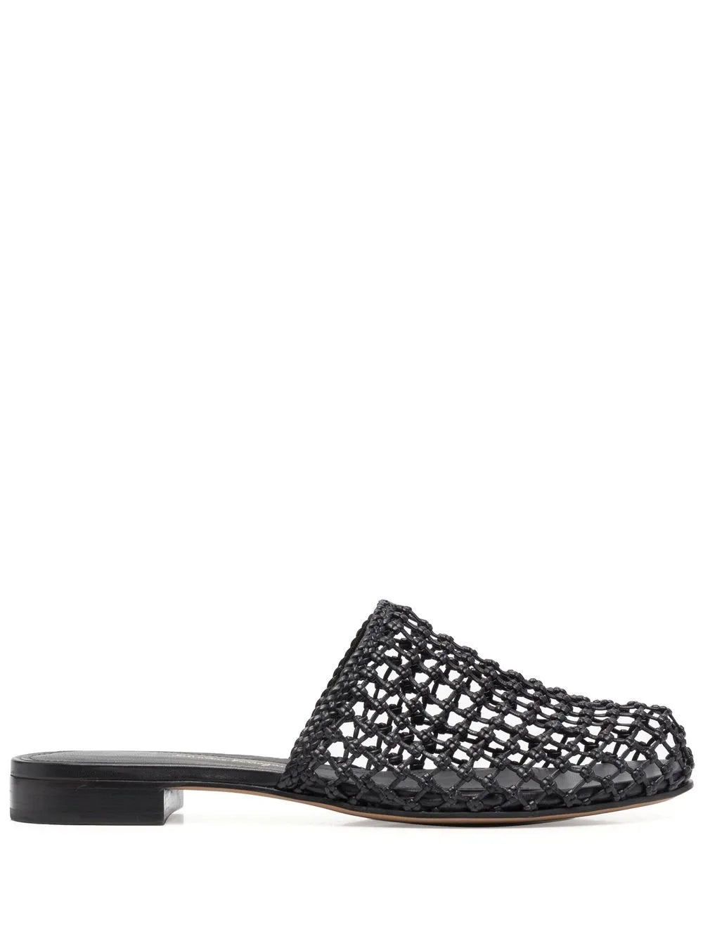 Ferragamo Woven-Design Leather Mules