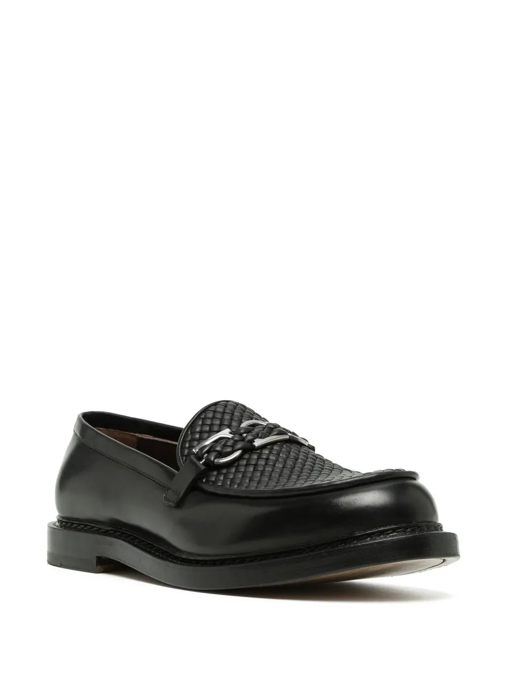 Ferragamo Gancini-Plaque Leather Loafers