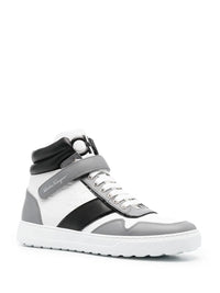 Ferragamo Logo-Print Hi-Top Sneakers