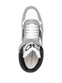 Ferragamo Logo-Print Hi-Top Sneakers