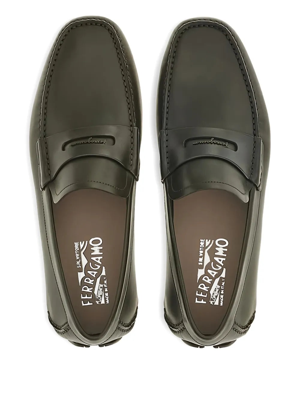 Ferragamo Penny-Slot Leather Loafers