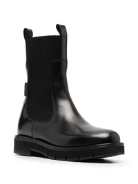 Ferragamo Cleated-Sole Leather Chelsea Boots