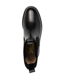 Ferragamo Cleated-Sole Leather Chelsea Boots