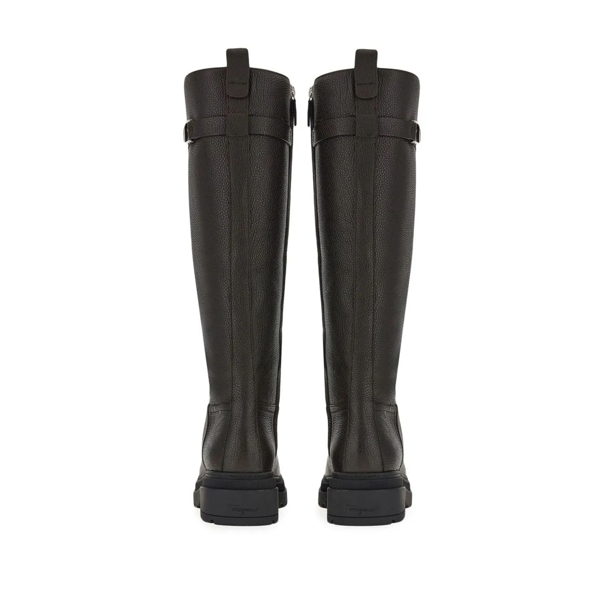 Ferragamo Vara-Chain Detail Boots