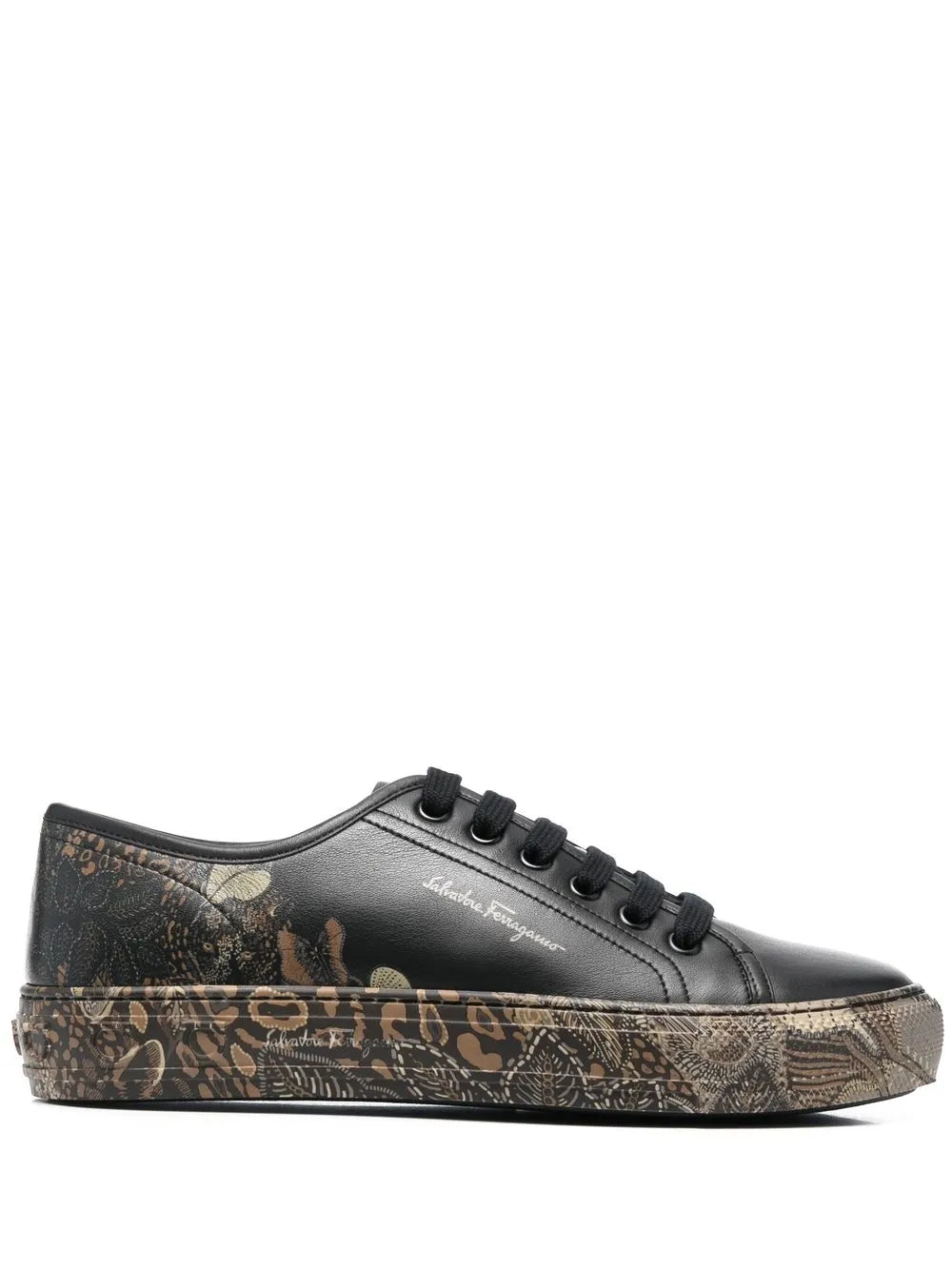 Ferragamo Borg Cubic Lace-Up Sneakers