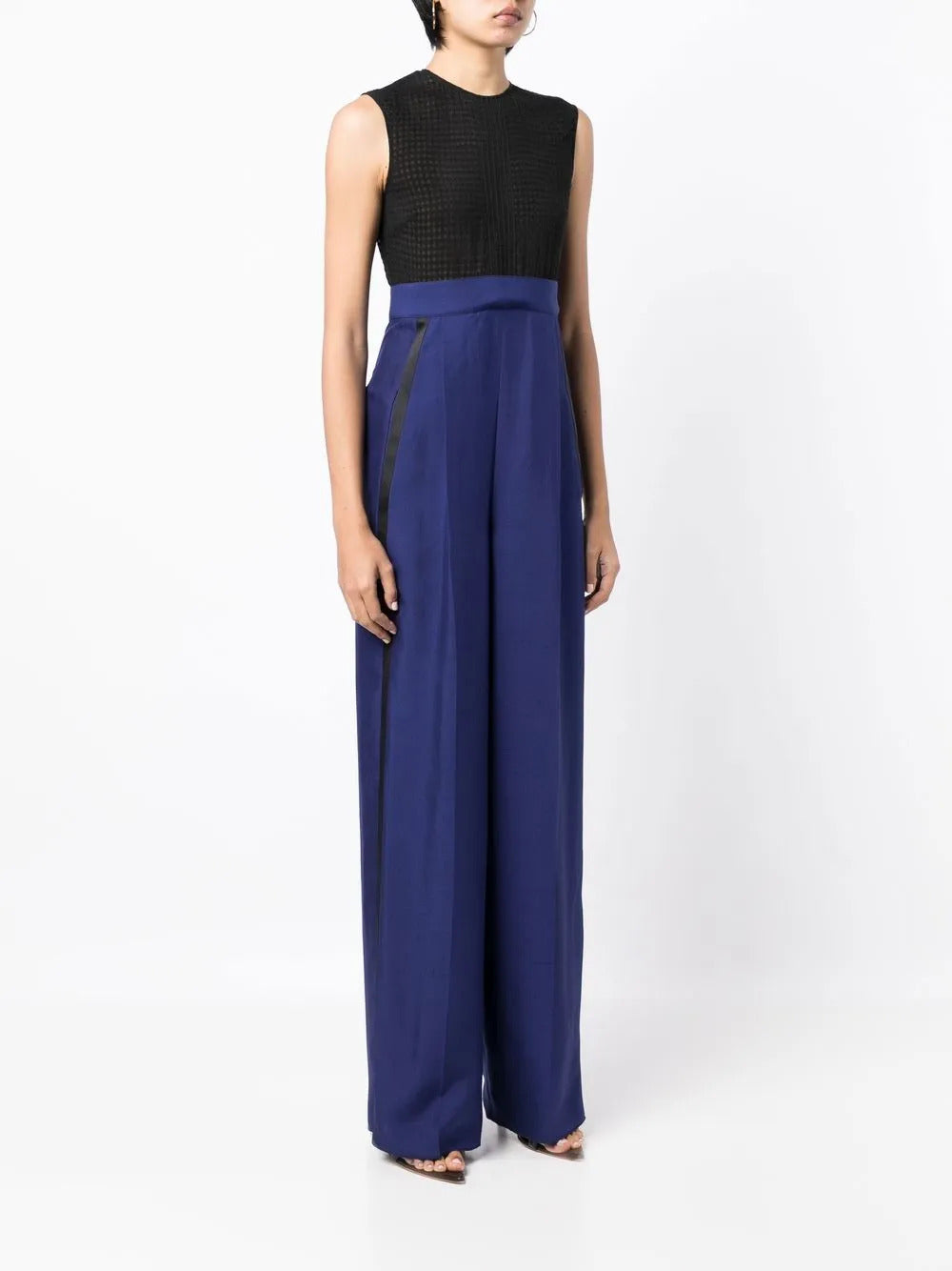 Ferragamo Two-tone Silk Jumpsuit