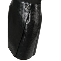 Ferragamo Embossed Wrap Leather Skirt
