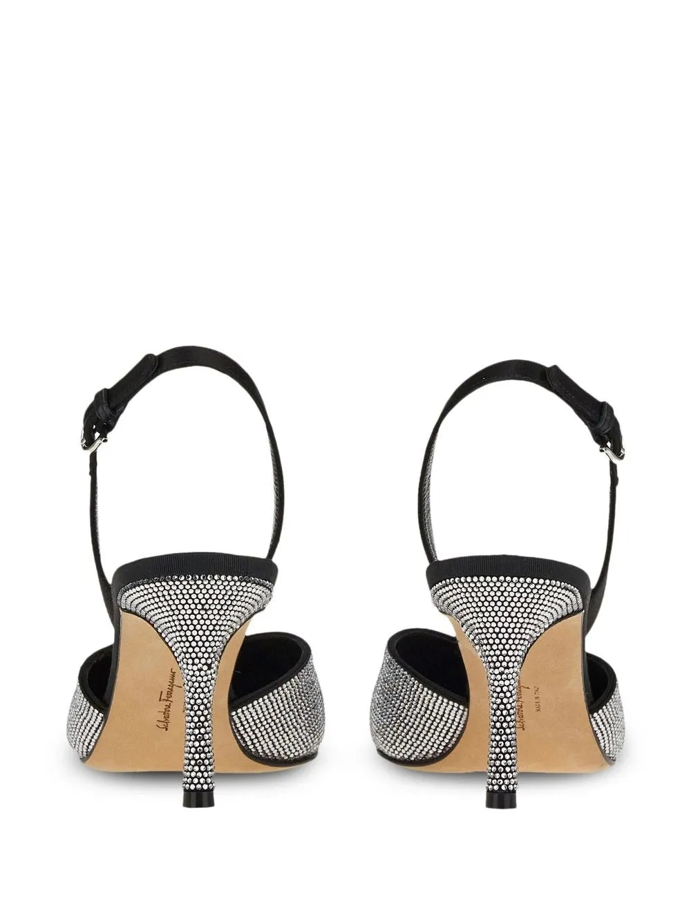 Ferragamo Crystal Embellished Slingback Pumps