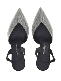 Ferragamo Crystal Embellished Slingback Pumps
