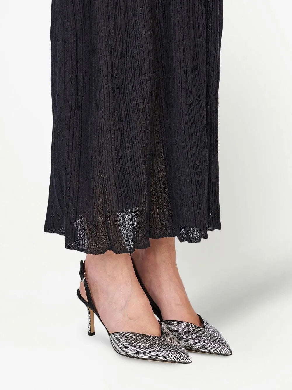 Ferragamo Crystal Embellished Slingback Pumps