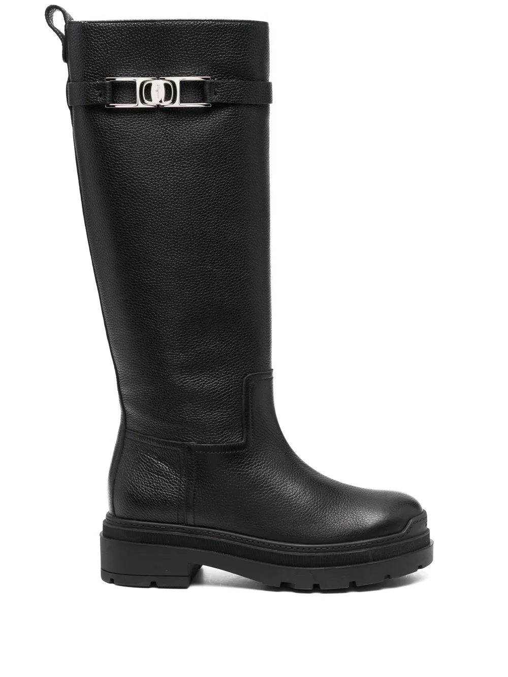 Ferragamo Vara Chain Knee-High Boots