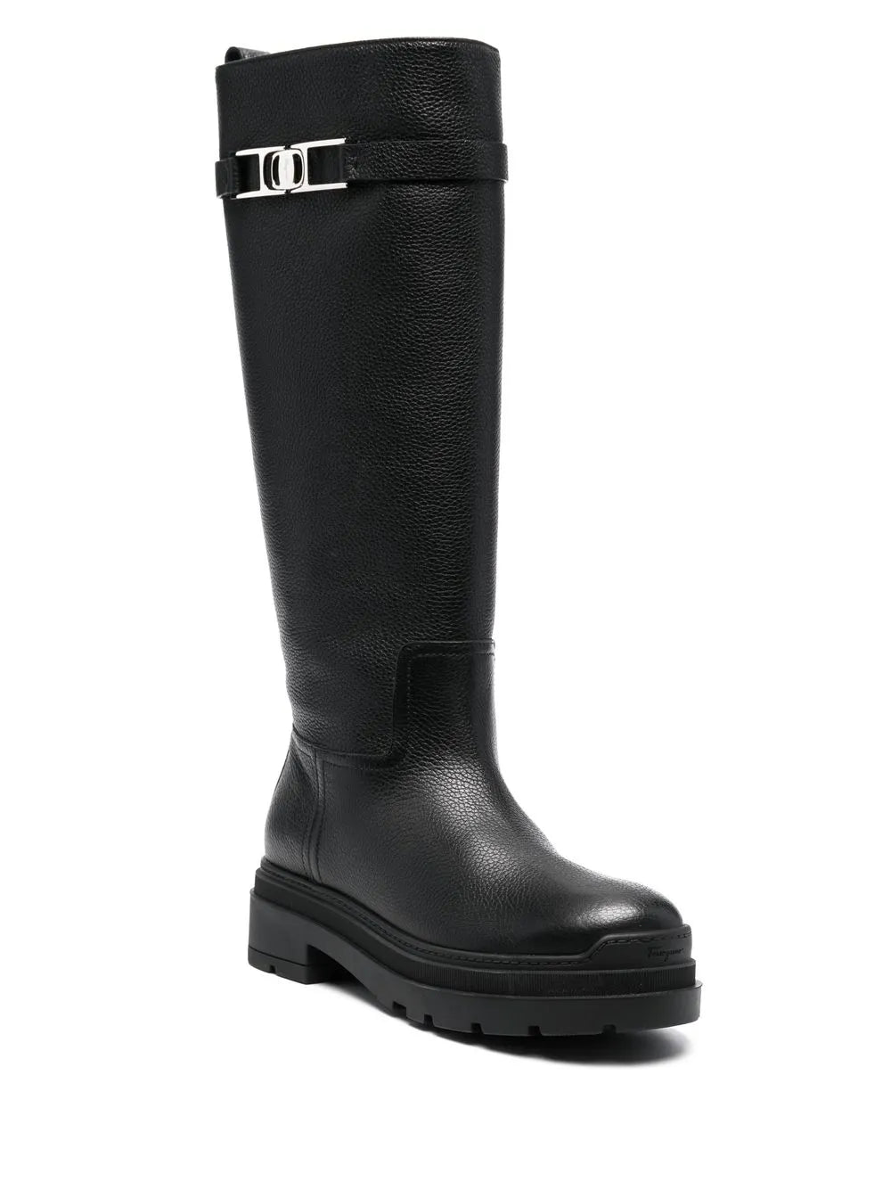 Ferragamo Vara Chain Knee-High Boots