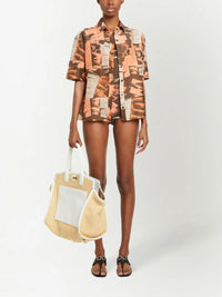 Ferragamo Palm-Print Halterneck Swimsuit