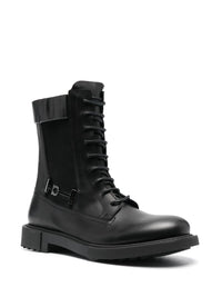 Ferragamo Lace-Up Leather Combat Boots