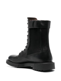 Ferragamo Lace-Up Leather Combat Boots