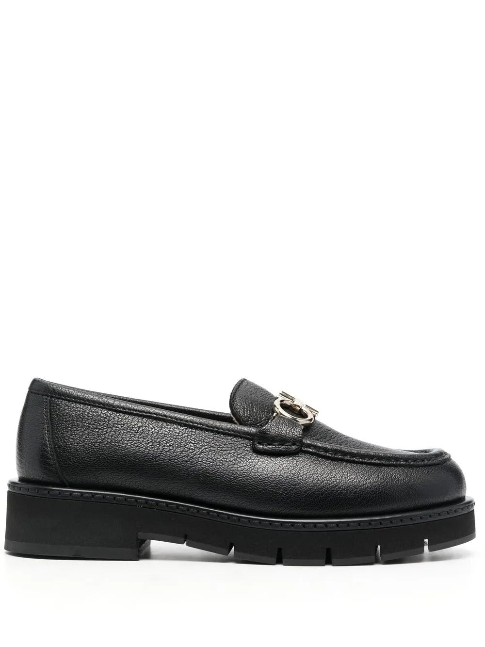 Ferragamo Buckle-Detail Leather Loafers