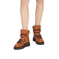Ferragamo Elmo Shearling-Lined Laced Boots
