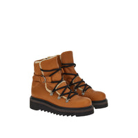 Ferragamo Elmo Shearling-Lined Laced Boots