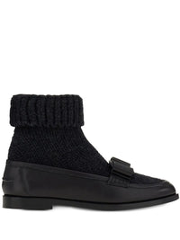 Ferragamo Vara Bow Sock-Ankle Loafers