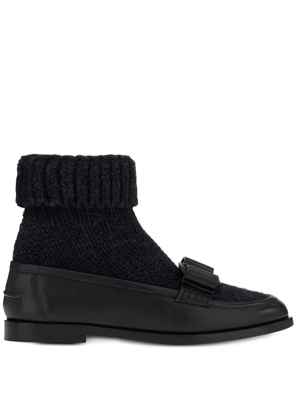 Ferragamo Vara Bow Sock-Ankle Loafers