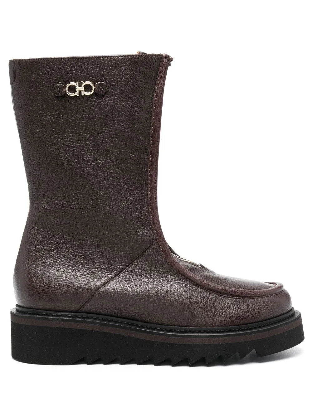 Ferragamo Gancini-Plaque Ankle Boots