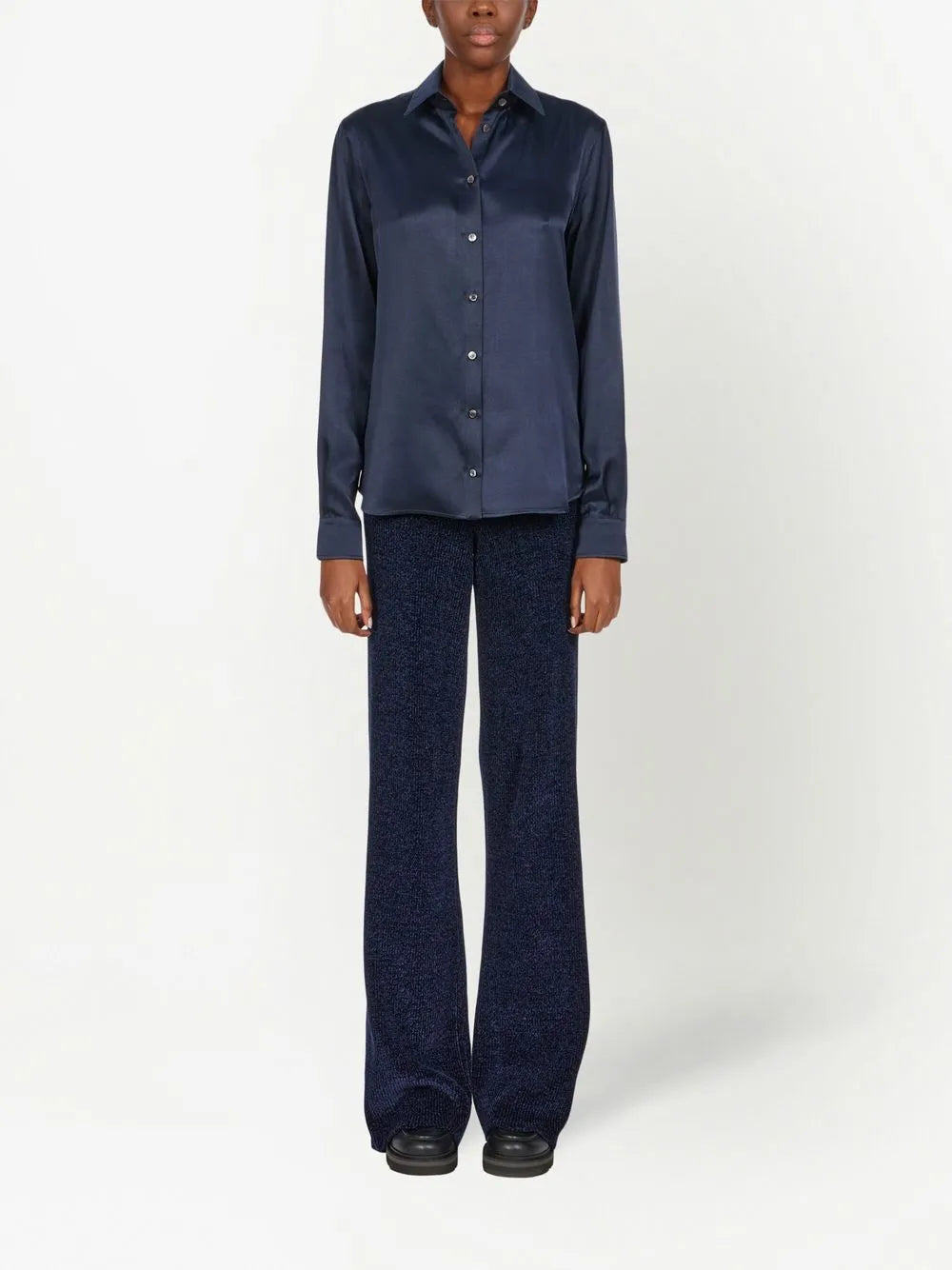 Ferragamo Satin Button-Up Shirt