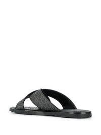 Ferragamo Gancini Leather Pool Slides