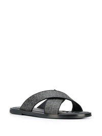 Ferragamo Gancini Leather Pool Slides