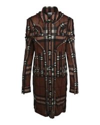 Burberry Womens Pleated Button-down Shirt Dress