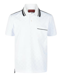 Gucci Gucci Mens GG Nylon and Cotton Polo Shirt