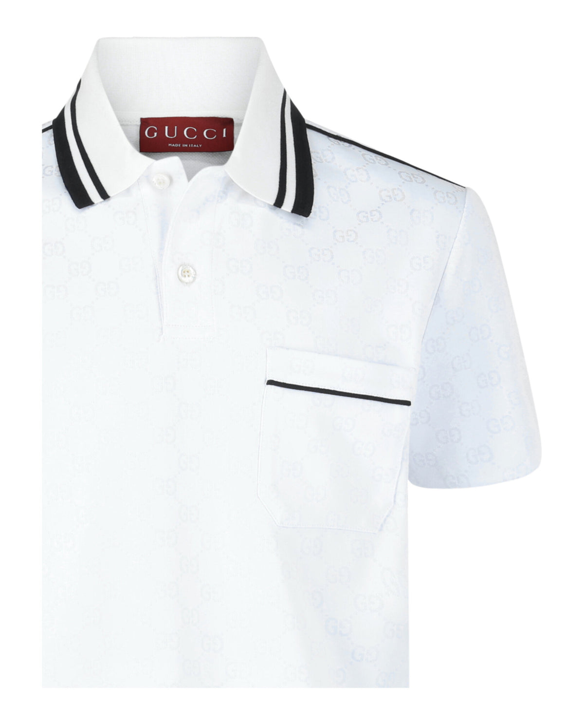 Gucci Gucci Mens GG Nylon and Cotton Polo Shirt