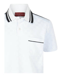 Gucci Gucci Mens GG Nylon and Cotton Polo Shirt