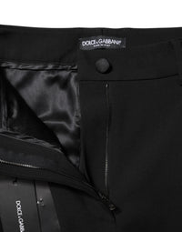 Dolce & Gabbana Black Wool High Waist Formal Women's Pants