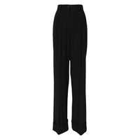Dolce & Gabbana Black Wool High Waist Formal Women's Pants
