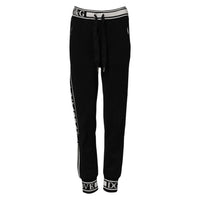 Dolce & Gabbana Black Cotton Jogger Logo Waist Women's Pants