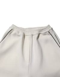 Dolce & Gabbana White Viscose Wide Leg Pull On Women's Pants