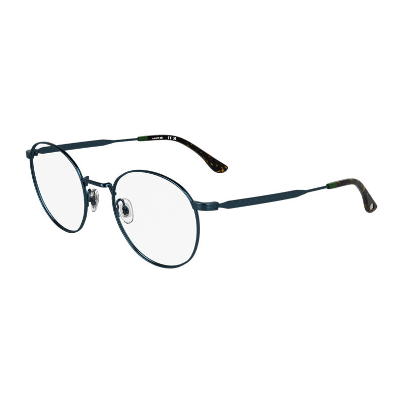 Lacoste Eyeglasses Round Full Rim, Gold Frame and Clear Demo Lenses Lens L2308714