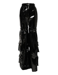 Dolce & Gabbana Black High Waist Cargo Bootcut Women's Pants