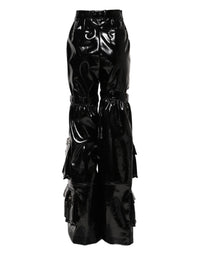 Dolce & Gabbana Black High Waist Cargo Bootcut Women's Pants