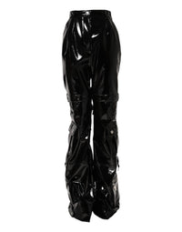 Dolce & Gabbana Black High Waist Cargo Bootcut Women's Pants