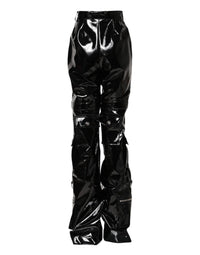 Dolce & Gabbana Black High Waist Cargo Bootcut Women's Pants