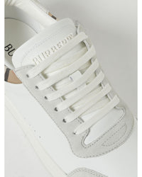 Burberry Leather Plaid Accent Sneakers Men Beige