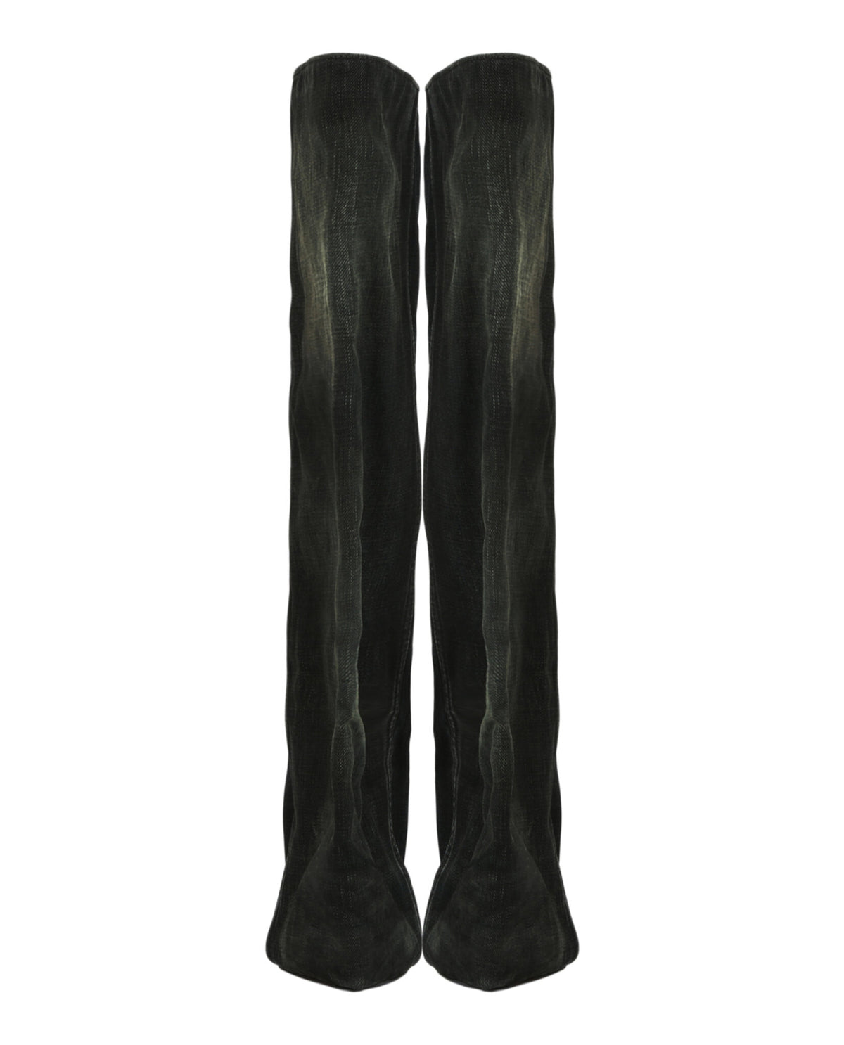Balenciaga Womens Denim Wader Over-The-Knee Boots